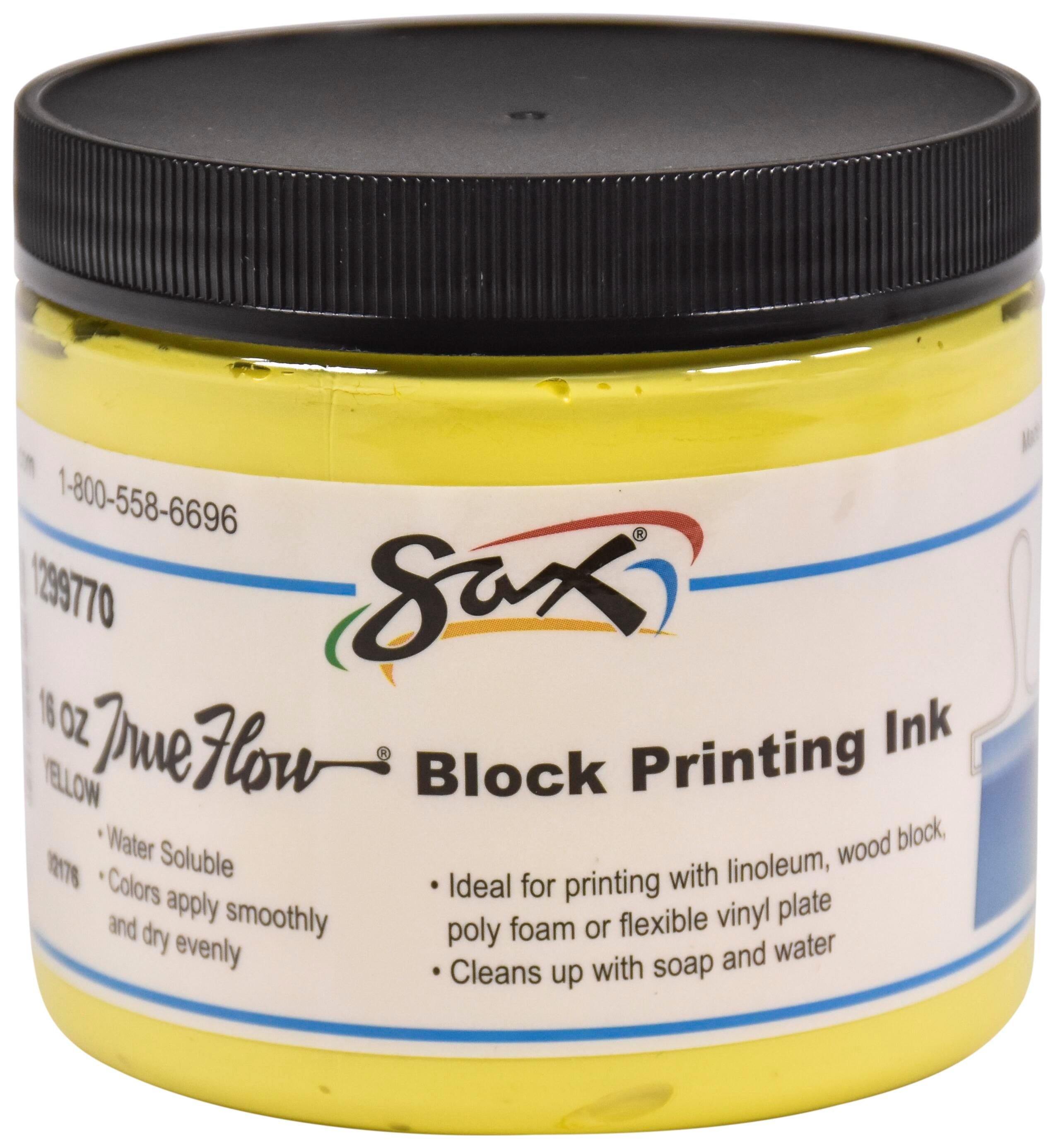 Sax Water Soluble Block Printing Ink, 1 Pint Jar, Primary Yellow 1299770